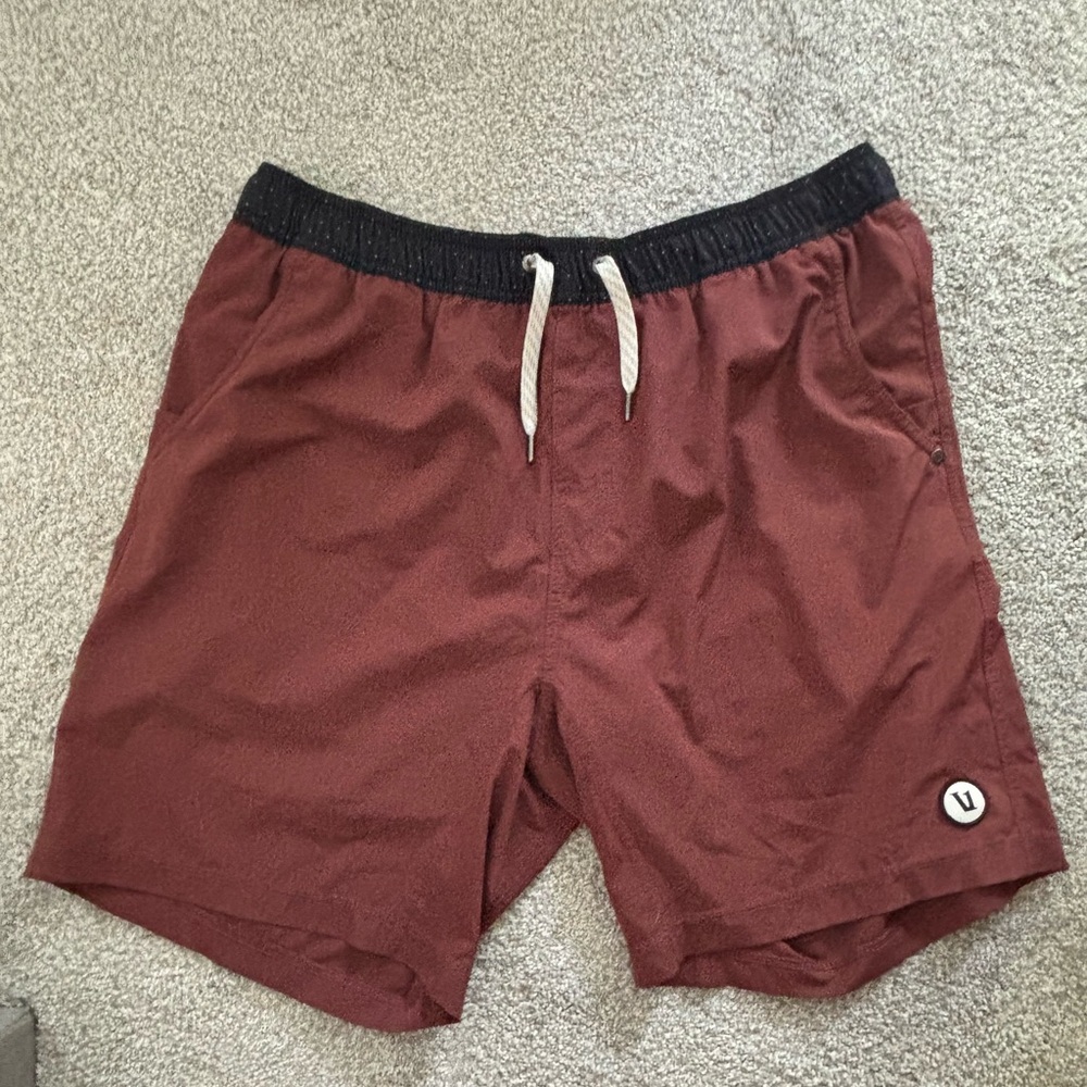 Vuori Kore 7” Burgundy Athletic Shorts - Lined